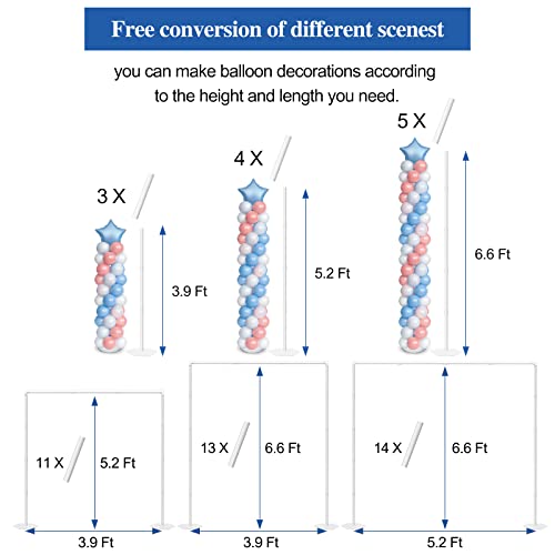 Ecoofor 6.6 Feet Tall Balloon Arch Stand With Base, 2 Set 78.7 Inch Balloon Column Stand Kit With Base Balloon Tower For Wedding,Birthday And Party Decoration #TOP2