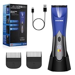 BarberBoss rasoio elettrico corpo uomo, rasoio corpo intimo ricaricabile, impermeabile, delicato per inguine e peli pubici, blocco viaggio