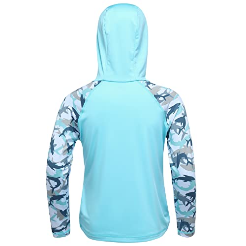 Boys UPF 50+ Swim Hooded Shirt with Pocket/Non-Pocket, Youth Kids SPF UV Sun Protection Rash Guard Long Sleeve Fishing Shirts2