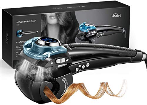 Kealive Fer à Boucler, Fer à Friser Automatique Vapeur, Boucleur Cheveux avec Grand Écran, Bigoudi Rapide et Anti-brûlure, Convient à Tous Les Types de Cheveux