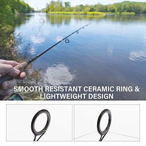 Foto von Dovesun Angelrute Reparatur Kit, Spitzenring Rutenring Keramik Edelstahl Carbon Führungen Rute Spinner Rutenführungen/ 8 Größen 19Stück