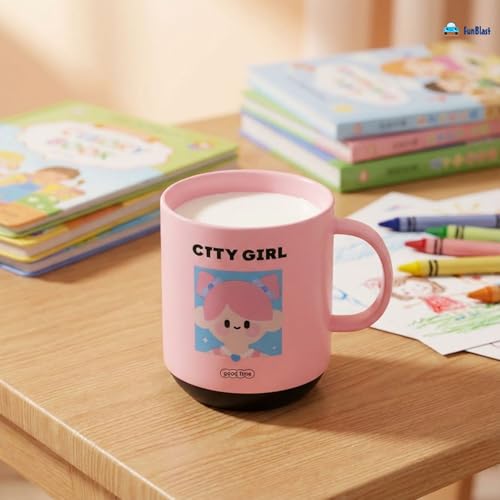 Image of FunBlast Milk Mug for Kids - 450 Ml; Unbreakable Mug for Kids, Milk Mugs for Kids Unbreakable - Milk Drinking Cup for Kids (City Girl)