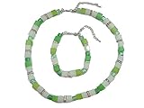  Schmuck Set Quarz Würfel Würfelkette Collier mit Armband Armschmuck