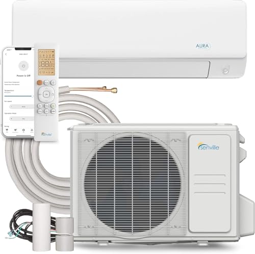 Image of Senville AURA Mini Split Air Conditioner, Heat Pump, White, 15000 BTU