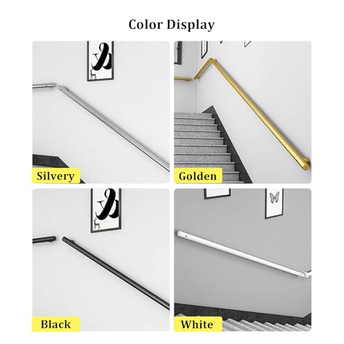 Rambarde d'escalier extérieure et intérieure blanche 180 cm avec support de sécurité durable - 7