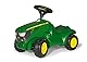 Rolly Toys 132072 Traktor Minitrac John Deere 6150R, Babyrutscher, Motorhaube öffenbar, Ablagefach unter Motorhaube, Lenkrad mit Hupe (für Kinder ab 1,5 Jahren, Farbe: Grün)