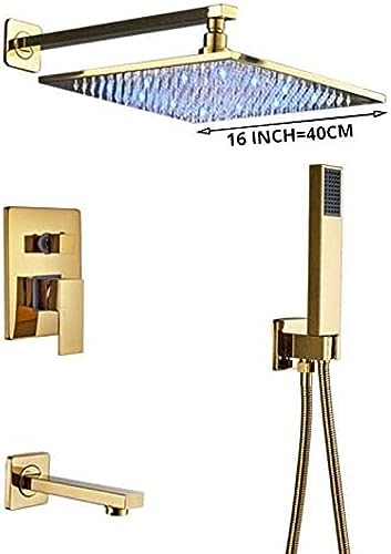 Ensemble de douche de 16 pouces avec mitigeur de douche mural