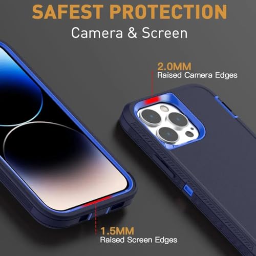 Coque antichoc iPhone 13 Pro protection rigide bleu vert dos mat