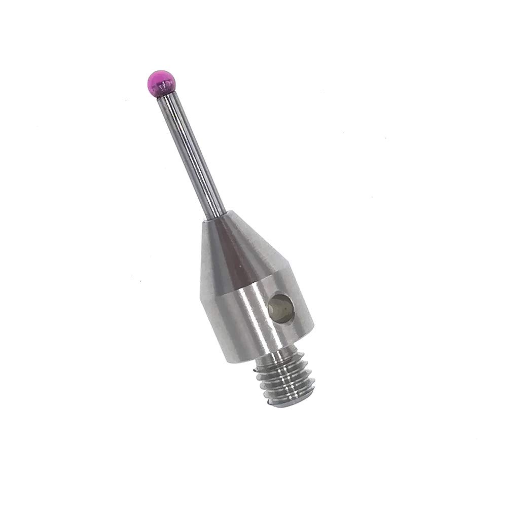Inserti per pulsante per pulsante di misurazione tattile, filettatura M4, sfera di rubino Ø 2 mm, codolo in metallo duro, lunghezza 20 mm A-5003-2932.