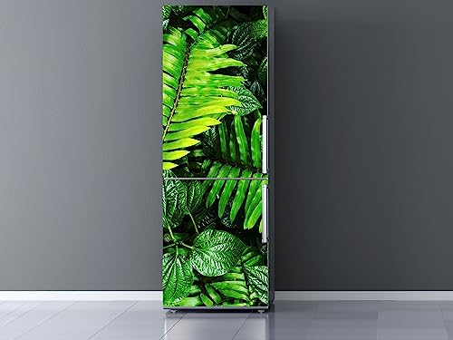Oedim Vinilo Frigorífico Hojas Verdes 200x60cm | Adhesivo Resistente | Pegatinas de Nevera Económicas y Elegantes | Vinilo Nevera