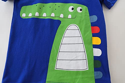 Image of Boys Summer Short Sets Outfits Cotton Casual Crewneck Short Sleeve Shirt Shorts Playwear Clothes Sets 2-7Y