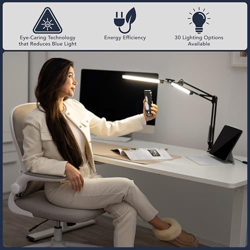 Double-Head-LED-Desk-Lamp-Ultra-Wide-Coverage-for-72-Workspaces-Eye-Caring-360-Adjustable-Stepless-Dimming-Remote-Control-10-Brightness-Modes-3-Color-Temperatures-Energy-Efficient