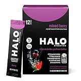 HALO Hydration Frutos del Bosque - Bebida Electrolítica en Sobres - Suplemento Rico en Vitamina C y Zinc para una Hidratación Completa - Keto, Vegano y Bajo en Calorías - 12 Sobres