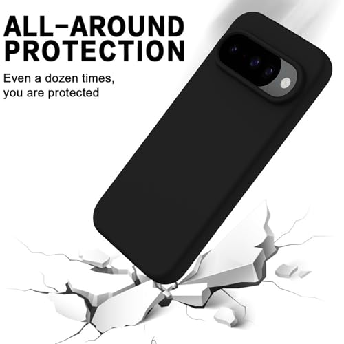Image of FIRST MART Matte Silicone Back Cover for Google Pixel 10 - Black