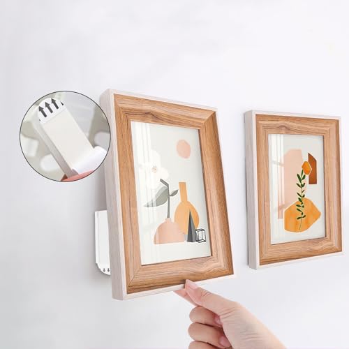 Image of 16 Pcs Large Universal Frame Hanger,Multi Style Damage Free Picture Hanging Hooks Heavy Duty,No Nails Plastic Picture Hooks