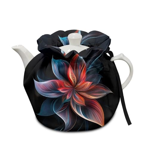 Image of Boho Flower Tea Cozy Cover Insulated Dust Cover for Teapot Modern Tea Pot Covers for Keeping Warm Kettle Protector Covers Washable Portable Party Decoration