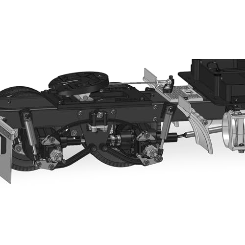 Suspension arrière camion 1/14 avec structure métallique durable