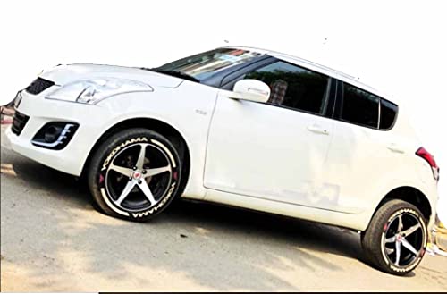 Image of Customized Permanent Rubber Tyre 3D Stickers for Car Tyre Design - YOKOHAMA + Stripes White