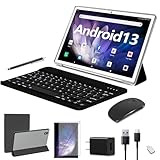 FEONAL 2023最新Android13タブレット8コア10インチwi-fiモデルタブレット、13MP+5MPフロントカメラ1280*800HD、RAM4GB+ROM64GB+TF512GB拡張6000mAhバッテリー/GMS認証/Bluetooth/顔認識/保護者による管理、内蔵GPS日本語取扱説明書付き(シルバー)