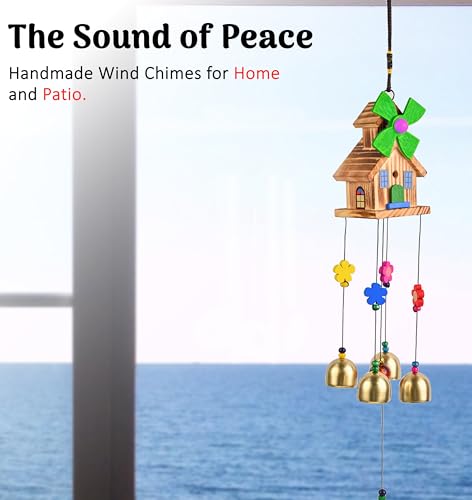 Image of ZAICUS Wind Chimes for Positive Energy - Feng Shui Hanging Decorative Items for Home and Balcony - Fengshui Wind Chimes for Home Balcony (House Wind Chime- 5-Bells)