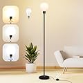 Floor Lamp for Living Room with 3 Color Temperatures, Standing Lamp with White Opal Glass Lampshade, Modern Tall Lamp with Foot Switch, Pole Lamp for Office Bedroom Dining Room, 9W LED Bulb Included