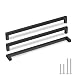 5Pack Goldenwarm Black Square Bar Cabinet Pull Drawer Handle Stainless Steel Modern Hardware for Kitchen and Bathroom Cabinets Cupboard, Center to Center 12-3/5in(320mm)