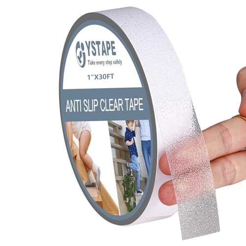 Image of Anti Slip Tape Clear 1 inch x 30Ft Non-Slip Stair Treads Tape Grip Tape Outdoor Indoor Waterproof Friction Tapes for Bathtubs Wooden Steps