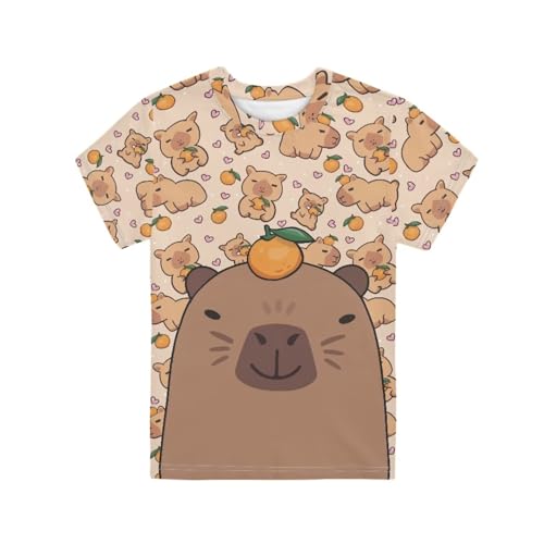 Image of WELLFLYHOM Kids Tshirts Girls Boys Short Sleeve Crewneck Tees Shirts Casual Sport Pullover Tops Size 3-16 Years