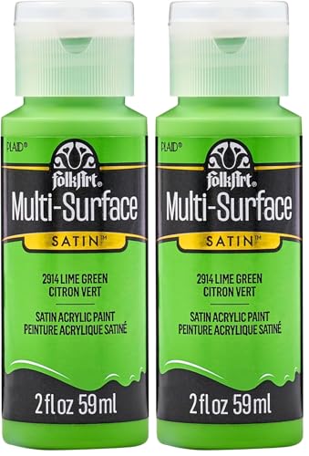 Image of FolkArt Multi-Surface Paint in Assorted Colors (2 oz), 2914, Lime Green (Pack of 2)
