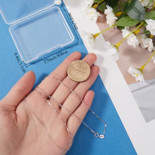 Beebeecraft 1 Box 1Pc 925 Sterling Silver Cable Chain 1mm Thin Italian Necklace Chain with Lobster Claw Clasps for DIY Jewellery Making (18 Inch) - Image 3