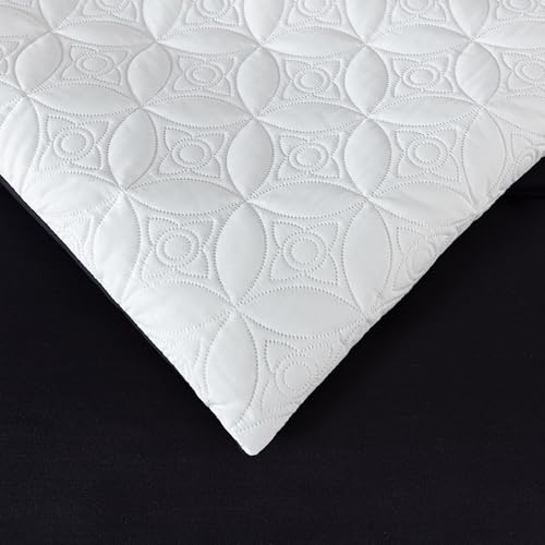 Chezmoi Collection Upland 7-Piece Quilted Patchwork Comforter Set, Green/Black/Cream White, Queen by Chezmoi Collection - Used condition - Image 7