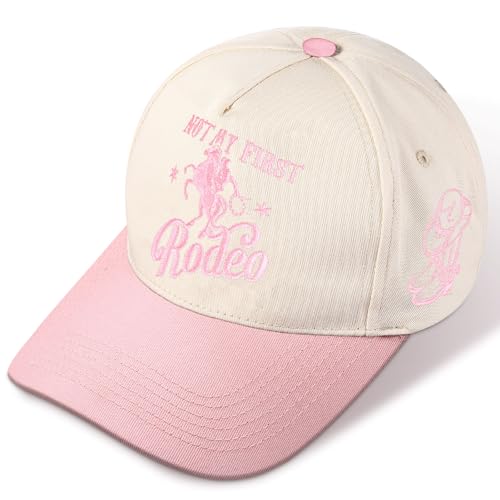 Image of JaGely Two Tone Western Cowboy /Cowgirl Trucker Hat for Women Men Gift Vintage Embroidered Country Baseball Cap