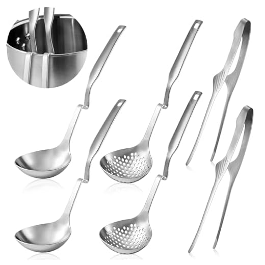 6-Piece Stainless Hotpot Ladle and Tongs Set