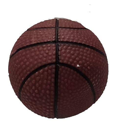 Image of Squeaky, Chew Teether Toys for Dog /Puppy - Flavoured Bone + Plastic Handle Ball + Squeaky Hen Big + Rainbow Ball (S) + Brown Base Ball - Pack of- 5 I Get One Chew Bone Free I (Combo-A)