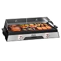 1600W Electric Griddle,Electric Grill Indoor with 2 Independent Cooking Zones with Adjustable Temperature 104°F-464°F,Electric Flat Top Griddle Non-Stick,110V Electric Countertop Griddle,Black