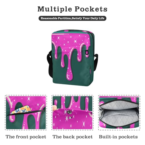 Graffiti Art Peach Green messenger bags for women crossbody bag men Shoulder Handbags For Women Adjustable Strap for School Travel2