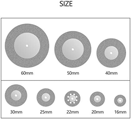 Gunpla 32 Pieces Diamond Cutting Discs Mini Wheel Circular Saw Blade 16/20/22/25/30/40/50/60mm Grinding Rotary Tools for Gemstones Glass Stone + 4pcs Mandrels Shaft