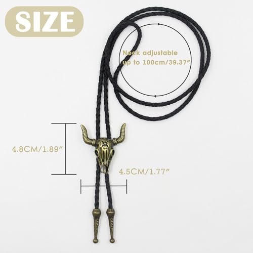 Image of Luckyvestir Bolo Tie for Men Women Kids, Mens Bolo Ties Western with Leather Strap, Accessories for Halloween Costume Shirts
