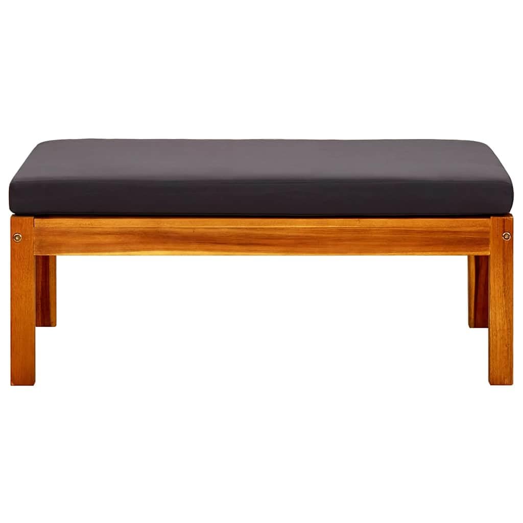 Taboret ogrodowy 2 szt. lite drewno akacjowe z tapicerką, 85 x 57 x 29 cm, taboret do siedzenia i podnóżek do użytku na zewnątrz, na taras, balkon, odporny na warunki atmosferyczne, można