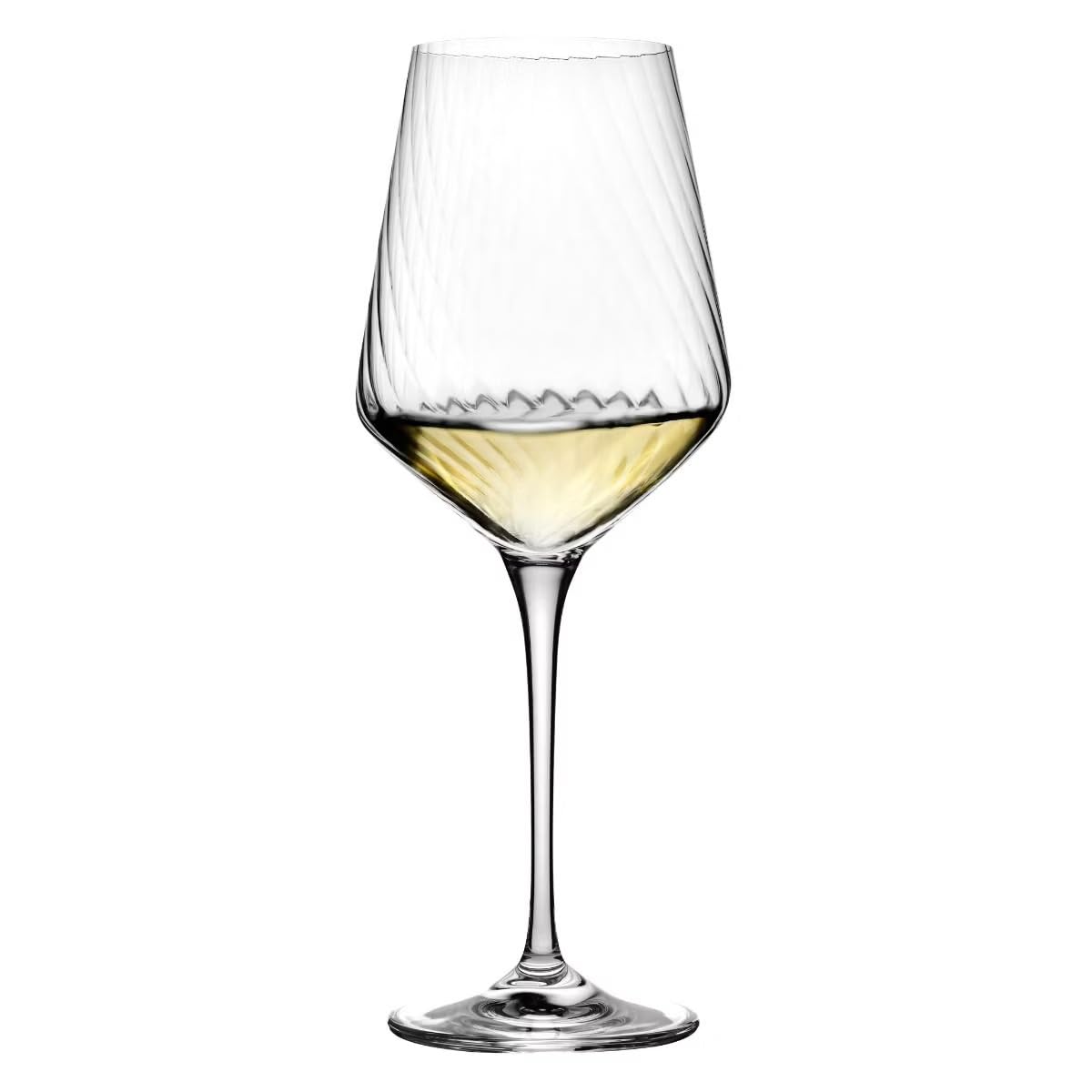 KROSNO Kieliszki do Białego Wina Avant-Garde LUMI, Zestaw 6 x 450 ml | Szkło Kryształowe Bezołowiowe, zdobienie optyczne, do chardonnay, win musujących i koktajli, zmywarka