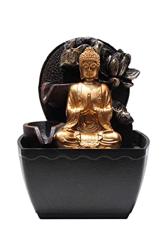 Fonte De Água Com Luz De Led Buda com Flor de Lotus Bivolt