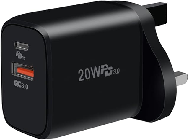 20W USB C Charger, Dalugo 20W USB C Fast Charger, 2 Ports USB C Plug Fast Charge Compatible for iPhone 14 Pro Max/13 Pro/12/12 Pro/12 Pro Max/11, XS, XR, iPad, Galaxy, Google Pixel(Black)