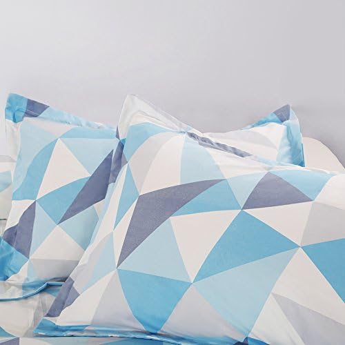 Vaulia Microfiber Duvet Cover Sets, Printed Diamond Pattern, Blue - Queen Size