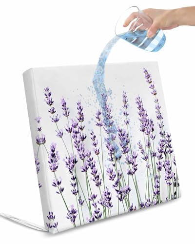 2 Pack Purple Lavender Waterproof Cushion Covers with Ties, Outdoor Patio Chaise Lounge Chair Seat Cushion Slip Covers Replacement(Only Cover) Spring Botanical Garden Florals Motifs 24