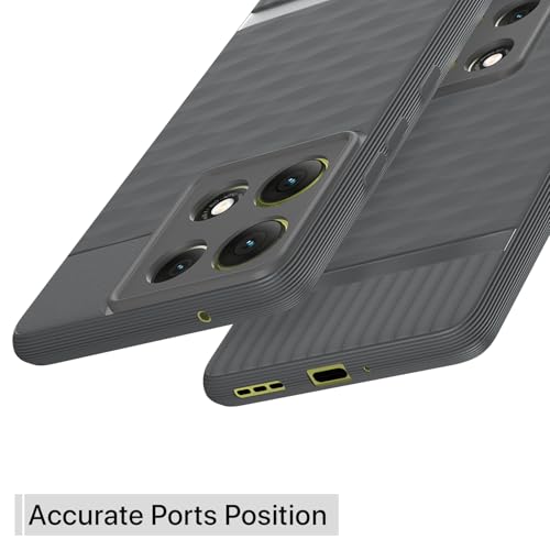 Image of Pikkme Back Cover for Motorola Moto G86 Power 5G Camera Protection 3D Hexa Cube Design Silicone Protective Bumper Case (Grey)
