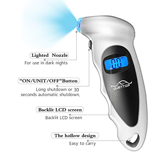 Justtop JUSTTOP-DTPG-SILVER Digital Tire Pressure Gauge thumb #1