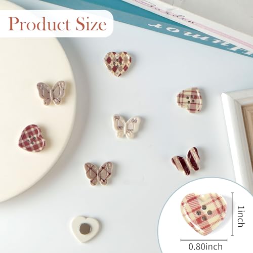 8 Imánes Decorativos Pequeños con Forma de Mariposa y Corazón miniatura 2