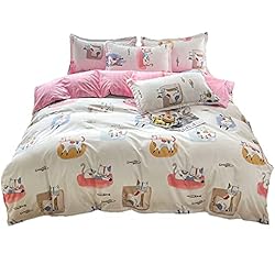 Funda Nordica Gato Preto ED-Lumos Funda Nórdica Niña Cama 90cm Microfibra Juego de Ropa de Cama 4 Piezas Funda de edredón 150x200cm Sábana encimera 200x230cm Funda de Almohada 48x74cm Poliéster Gato