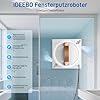iDEEBO Fensterputzroboter, 5000Pa Fensterroboter mit 2-Fach Sprühsystem, Mehrfachschutz, Intelligente Pfadplanung, 3 Reinigungswege mit 100ML Tank für Verschiedene Fenstertypen