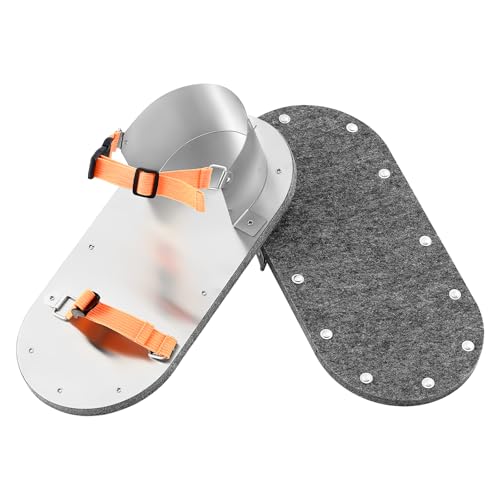 Chicingyou Asphalt Shoes Galvanized Steel with Felt Soles and Adjustable Nylon Elastic Straps for Tamping and Compacting Hard to Reach Areas